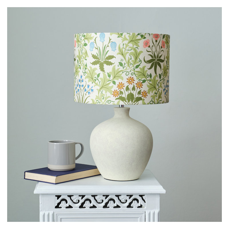 21cm H Cotton Drum Lamp Shade ( Clip On ) in Green