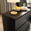 Commode 3 tiroirs, armoire de rangement compacte avec glissières en métal pour la chambre à coucher, le salon et les petits espaces-350994987
