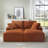 Compressible Double Chaise Lounge With Cupholders - No Assembly Required, Fluffy Modern Sleeper Loveseat For Indoor Living Room Bedroom Reading-1953640050