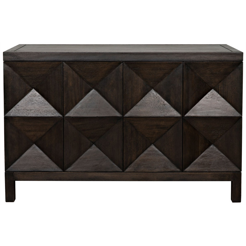 Aaran 52'' Ebony Walnut Concave Diamond Sideboard Cabinet