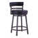 Deherrera Modern Swivel Counter or Bar Stool with Open Low Back and Footrest in Metal and Faux Leather