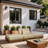 Ivry Water Resistant Fabric Upholstered Outdoor Patio Modular Sofa-1216144362