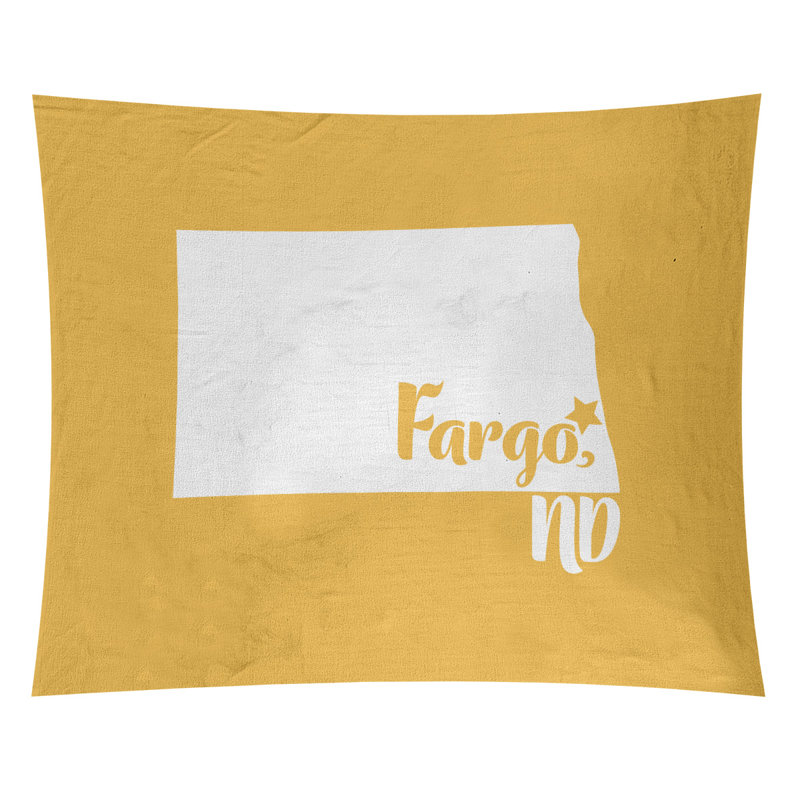 Tapisserie Fargo North Dakota, H 27,5 po x l 37,5 po, Jaune