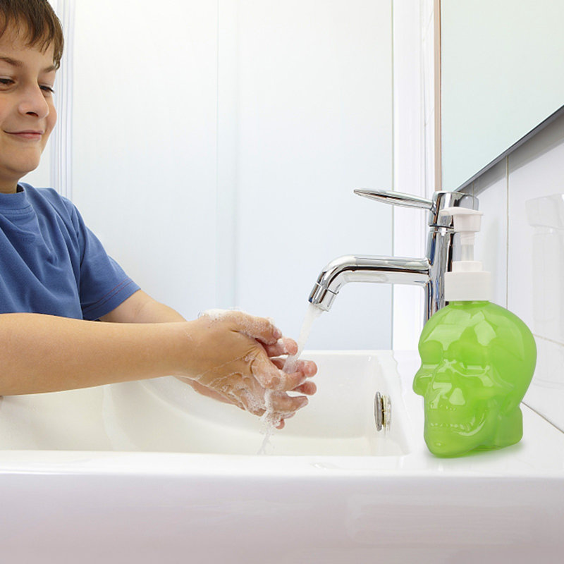 Bouteille d'eau, crâne, bouteille de lotion de douche, sous-bouteille, 350 ml, bouteille de remplacement en plastique PET