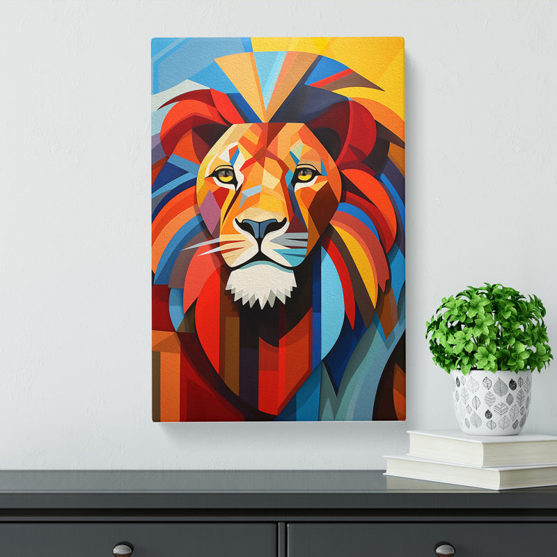 Lion Constructivism Art No.3 - No Frame Print, 76cm H x 50cm W x 3cm D