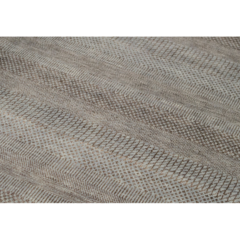 Hand-Knotted High-Quality Blue and Brown Area Rug