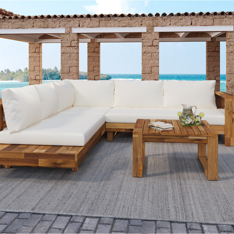 Ensemble de canapé modulaire d'extérieur 4 pièces