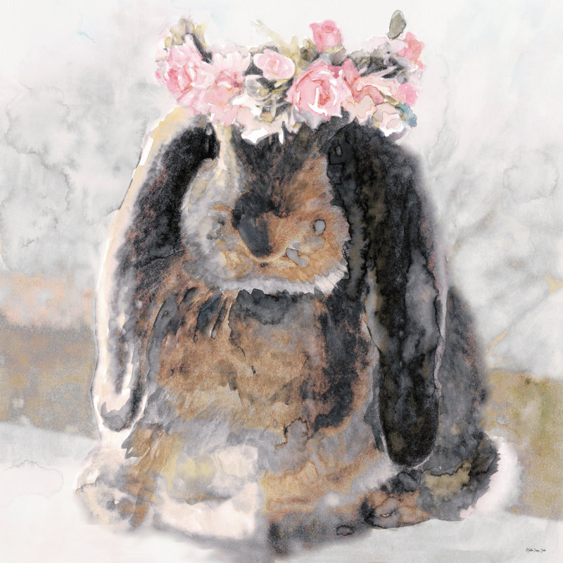 Lapin Olivia 2883914, H 30 po x l 30 po, Oui, Cadre simple blanc