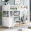 Lit mezzanine simple blanc avec tablettes et rangement - Organisez votre chambre à coucher idéale pour les familles en pleine croissance-962909977