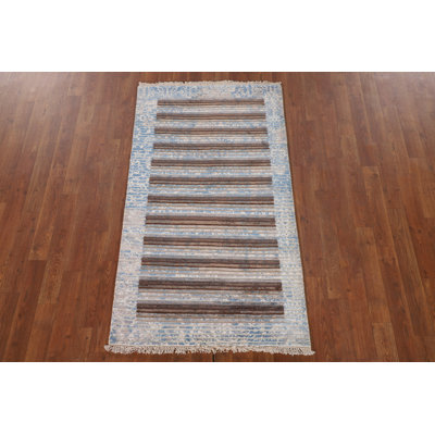 Striped Wool Abstract Modern Rug 3x5