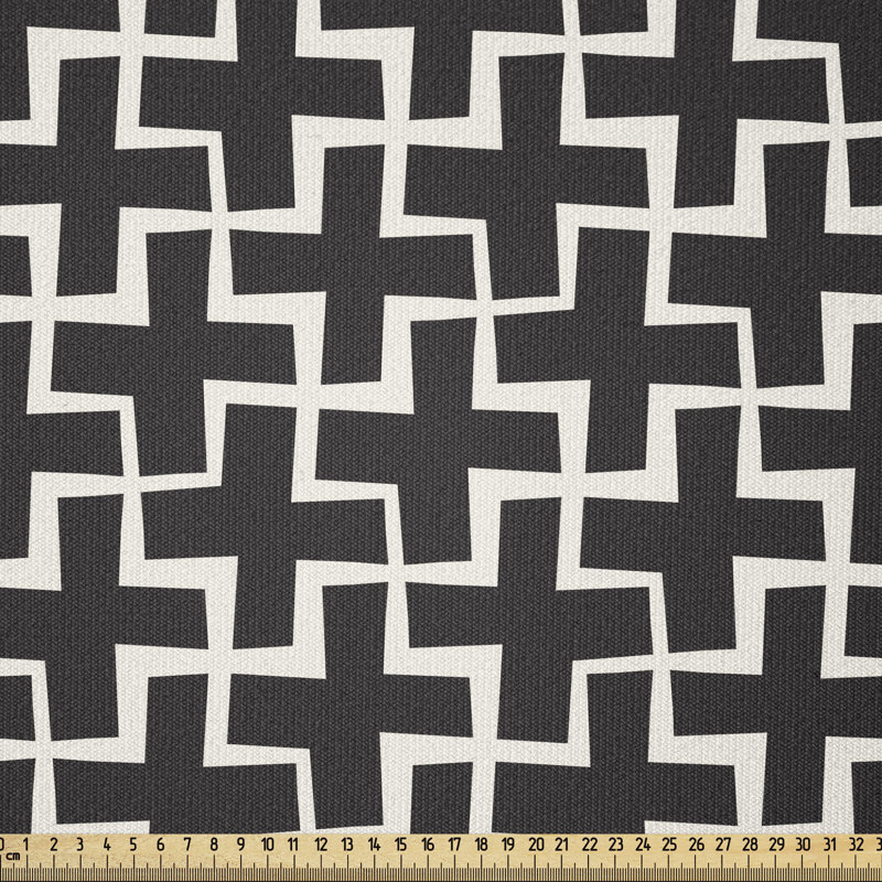 Tissu noir et blanc Ambesonne, l 36 po x L 108 po
