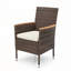 Ensemble de chaises de patio 4 pièces en rotin brun toutes saisons avec coussins très confortables pour une utilisation extérieure durable-991005315