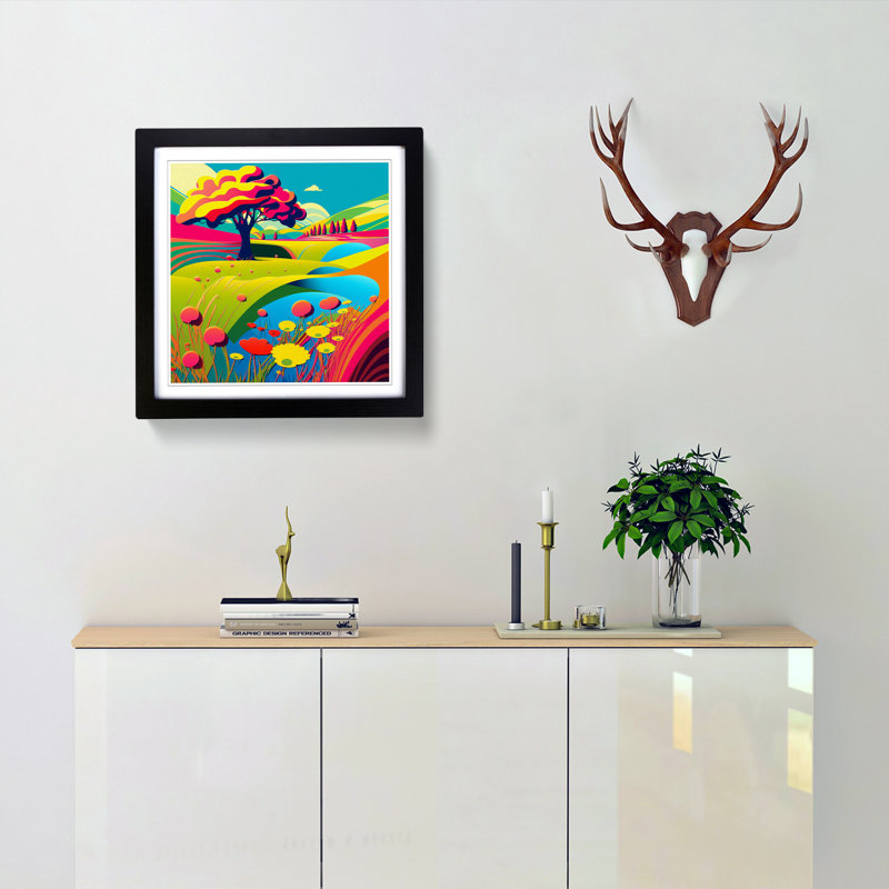 MeadowNo.1 - Framed Print, Black