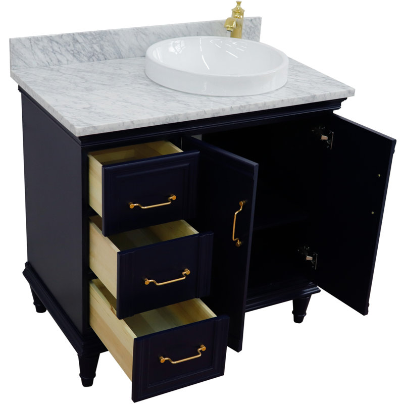 Ensemble de meuble-lavabo simple 37 po Levitt, Bleu
