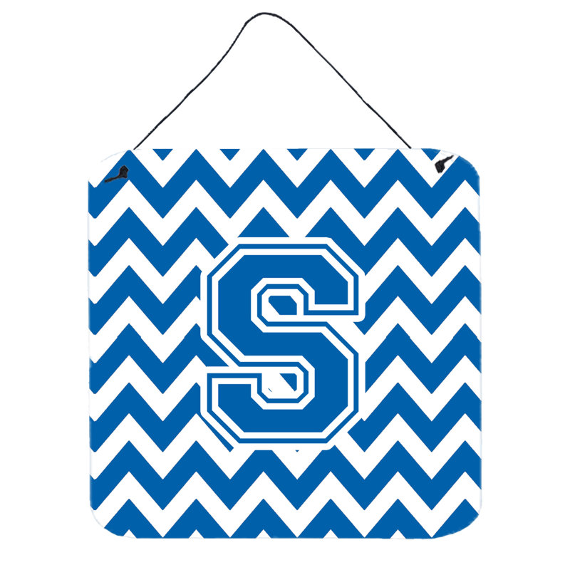 Décoration murale chevron, Bleu / Blanc, S