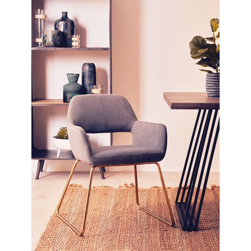 Jayant 46cm H Fabric Upholstered Parsons Chair, Grey