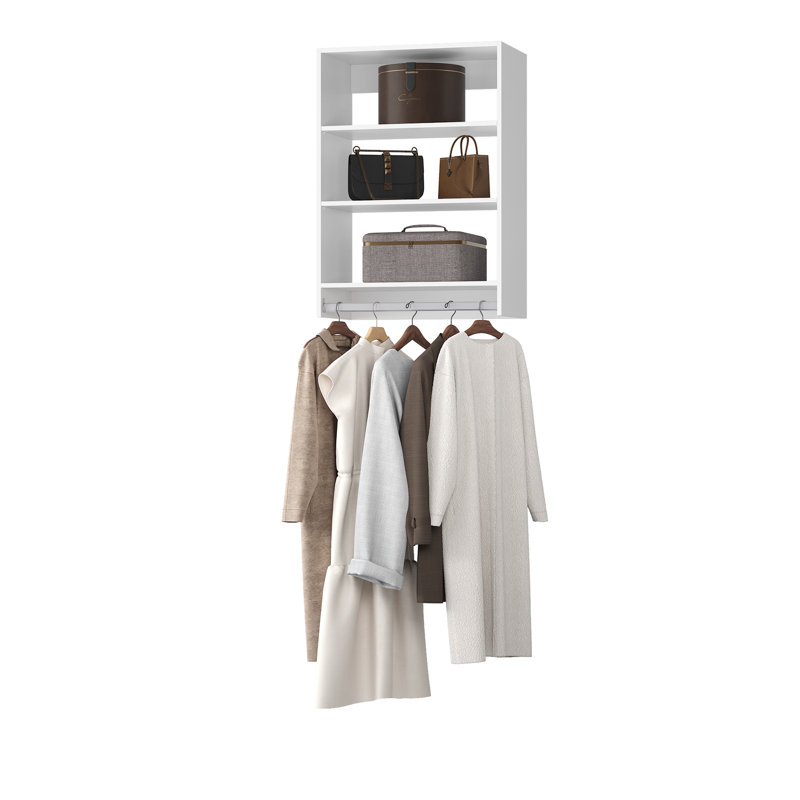 Medium Hanging Closet Unit Closet System, White, 36" H x 19.5" W x 14" D