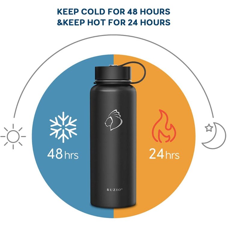 Hiwill Stainless Steel Vacuum Insulated Water Bottle, 24Hrs Cold