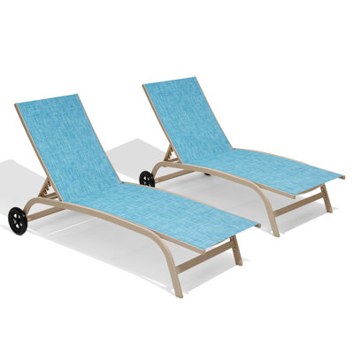 Bembo 66.93" Long Reclining Chaise Lounge with Wheels