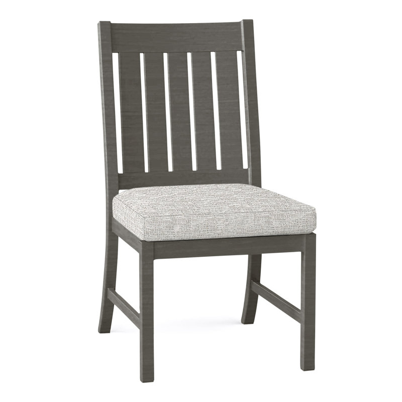 Club Patio Dining Side Chair with Cushions, No Welt, Slate Gray, Tweed Toffee