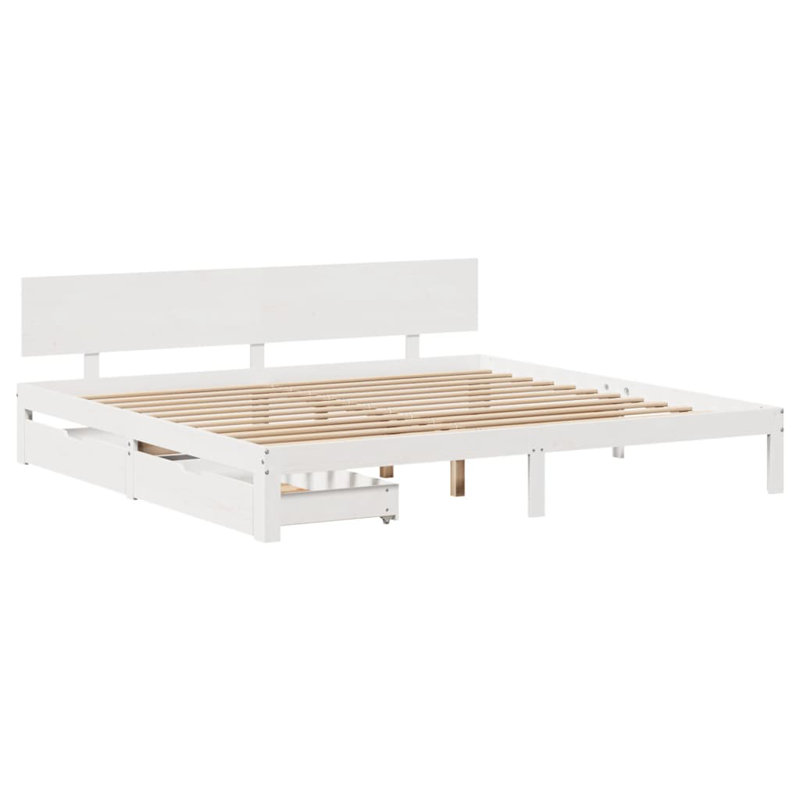 Storage Bed, White, 200 x 200cm