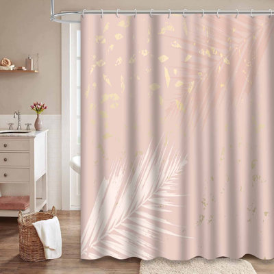 Rideau de douche Autumn Abstract Foliage Rose Blush