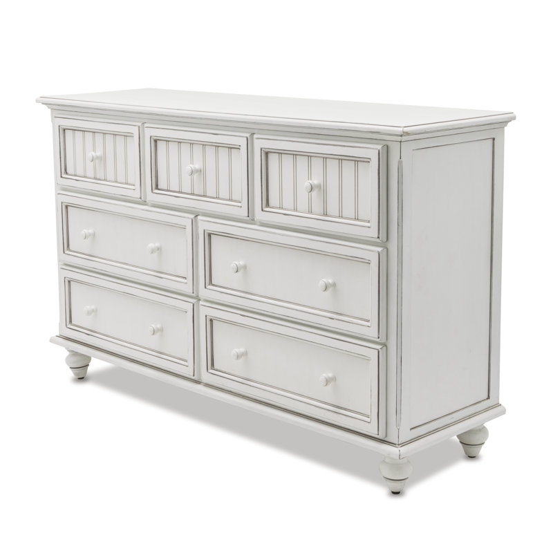 Kolya - 7 Drawer Dresser - Blanc Finish, White