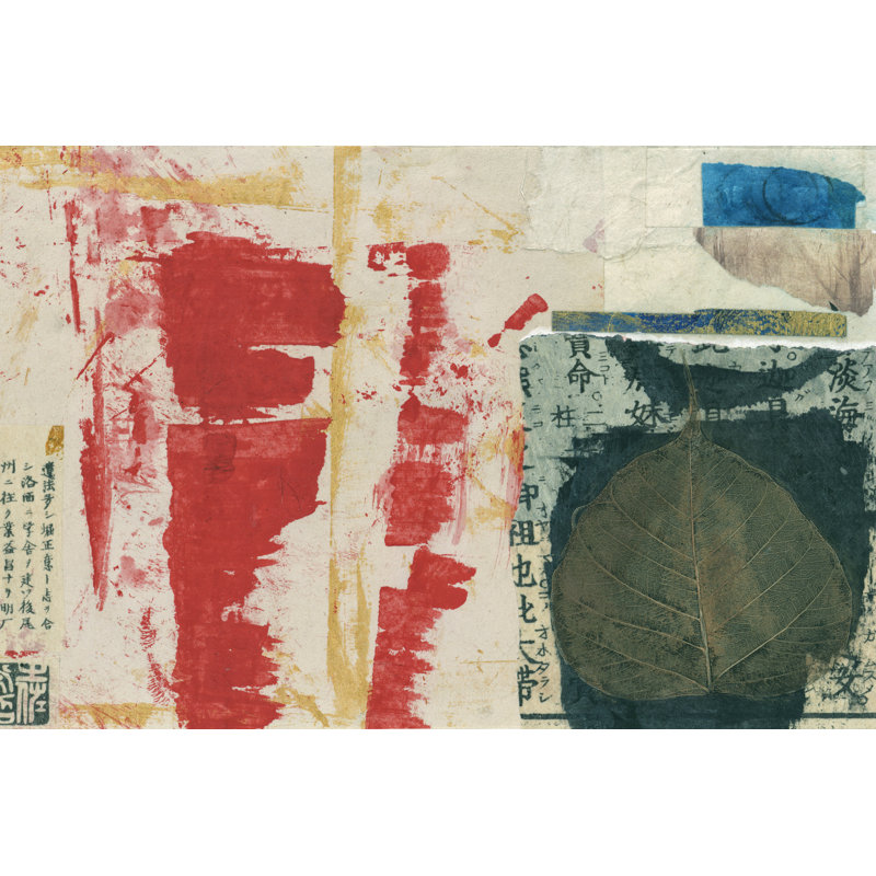 «Modern Collage I» par Elena Ray - peinture sur toile tendue, H 32 po x l 48 po x P 1,25 po