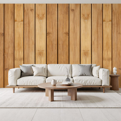 Peel and Stick Wallpaper Bamboo floor texture Wall Murals 69"H x 96"W Removable PVC Wall Paper Self-Adhesive Wall Paintings Art Decor for Bedroom Living Room