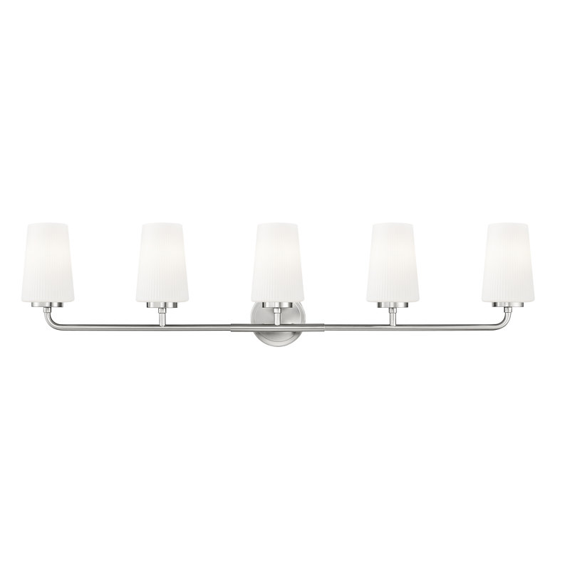Coiffeuse Mathieson, 5 lumières, H 9,5 po x l 40 po x P 6,5 po, Nickel brossé