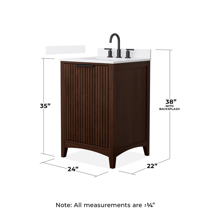 Palmilla 48" Freestanding Single Bathroom Vanity with Cultured Marble Top, Brown / Brushed Nickel, 24", White Cultured Marble