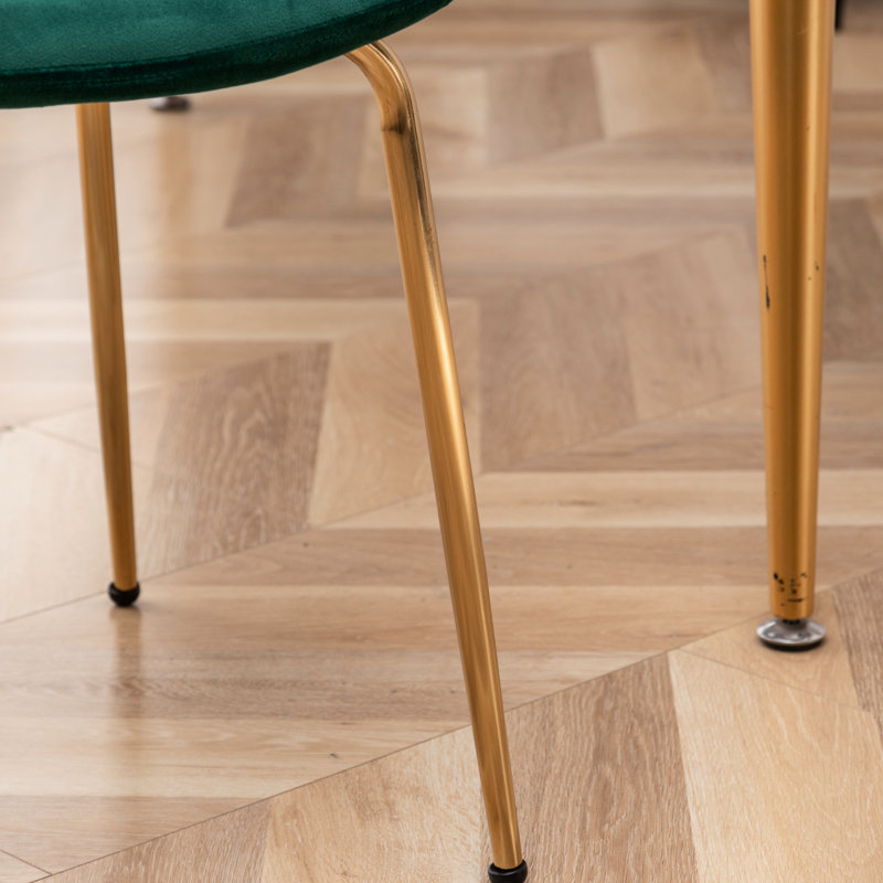 2 sièges en velours - Paire de chaises de salle à manger modernes, Vert