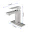 Robinet pour salle de bain à poignée simple avec drain escamotable (avec trop-plein), nickel brossé-127302782