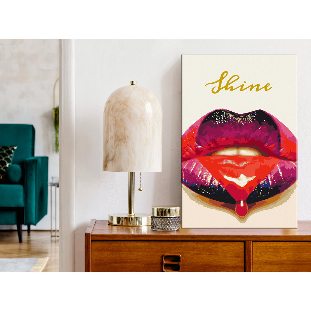 Leinwandbild Shiny Lips - Malen nach Zahlen