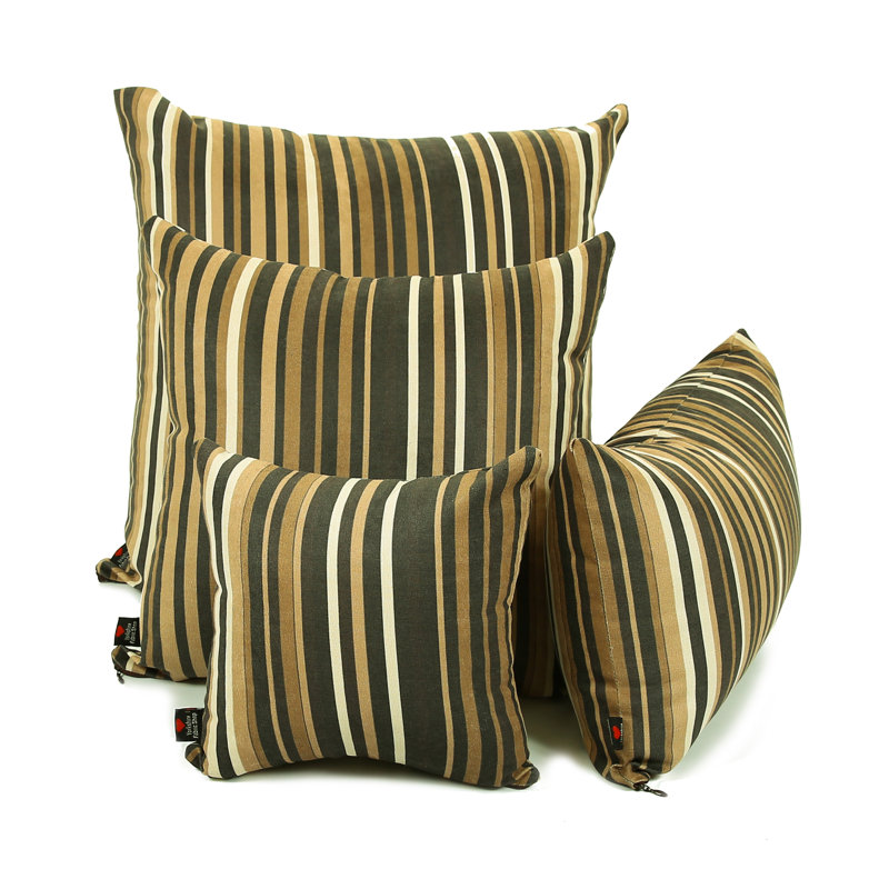 Alonzo Striped Square Cushion, 28 x 28cm, Beige