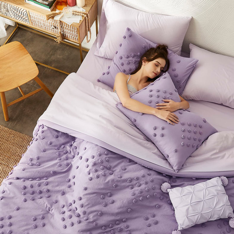 Ensemble d'édredon simple pour 5 pièces Geniospin, Points violets 2