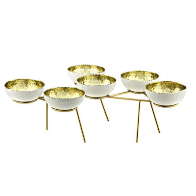 Munro White & Gold Serving Stand 