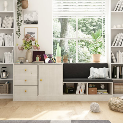 Comfortable Bench With Storage Cabinet And 2-Shelf