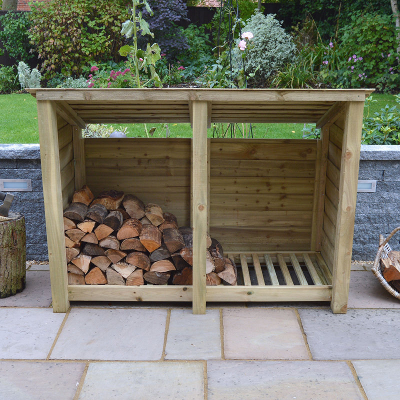 Tappahannock 180cm W x 74.5cm D Solid Wood Log Store, Light Green