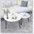 27.56'' Round Nesting Coffee Table Set of 2, Circular Nesting End Table Set-308316429