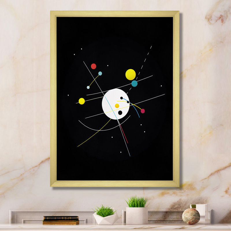 Art géométrique moderne sur toile, Cadre doré à une seule photo, H 40 po x l 30 po x P 1,5 po