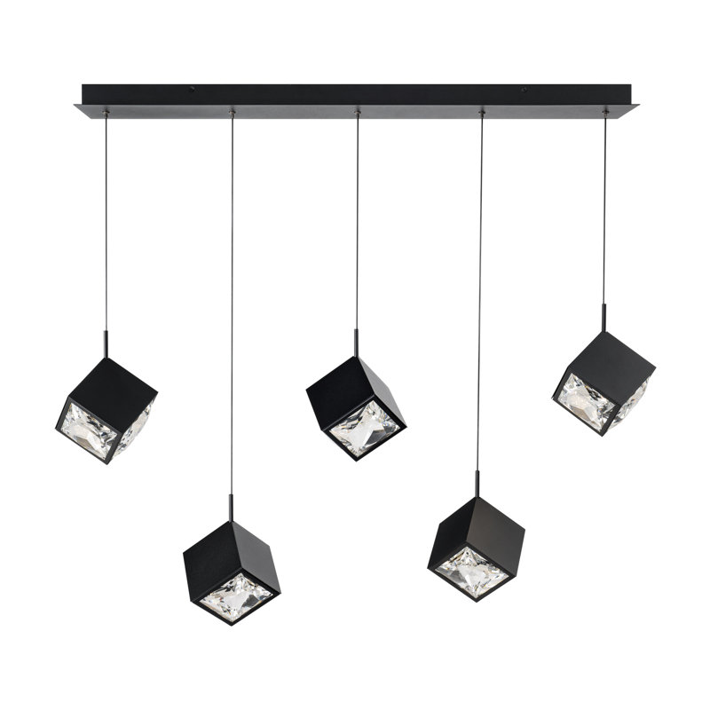 Ice Cube 5 - Light Linear Pendant, Black