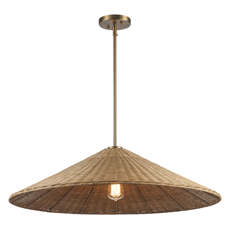 Luminaire suspendu en rotin à 1 lumière Welby 32 po Welby