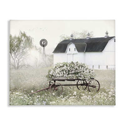 «Endearing Vintage Flower Wagon», impression sur toile