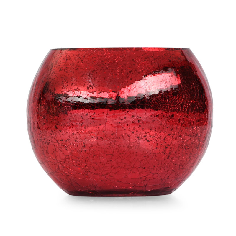 Parisian Large Glass Votive Candle Holder, Red