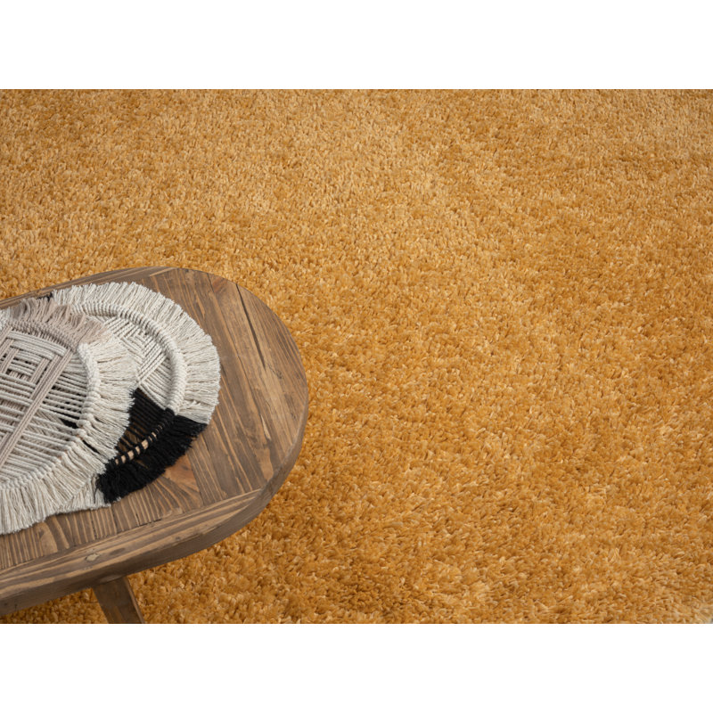 Shaggy Lush Golden Yellow Rug, Rectangular 100 x 150cm