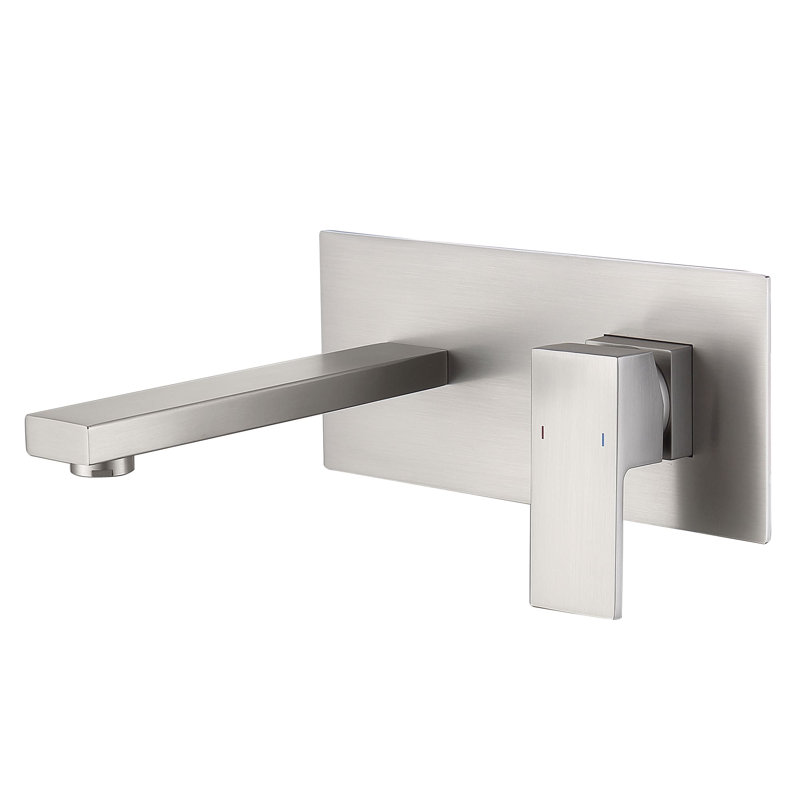 Wall Mounted Optional Single-handle Bathroom Faucet, Brushed Nickel