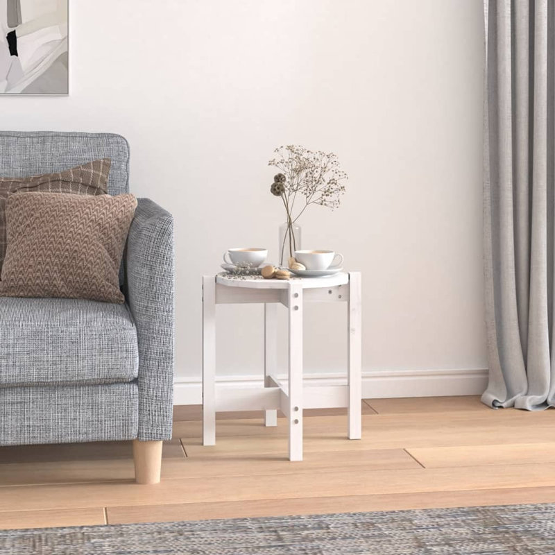 Wrigley Solid Wood Four Leg Coffee Table, White, 45cm H x 42.5cm W x 42.5cm D