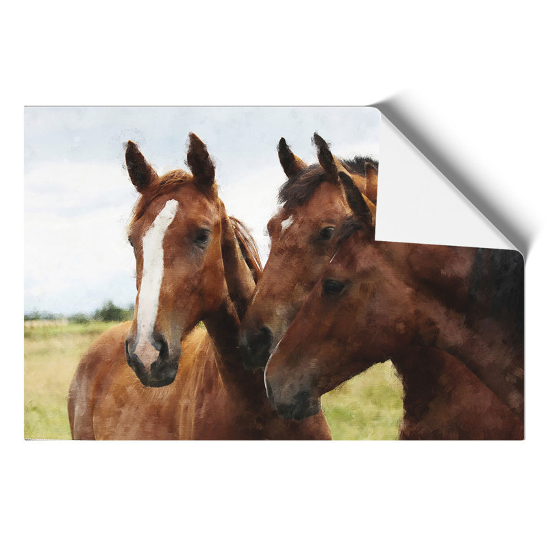 Three Horses - No Frame Print, 21cm H x 30cm W x 0.1cm D