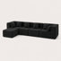 Canapé modulaire en chenille désossé de 130 po avec repose-pieds Horgan, canapé modulaire en mousse à compression, siège profond sans assemblage